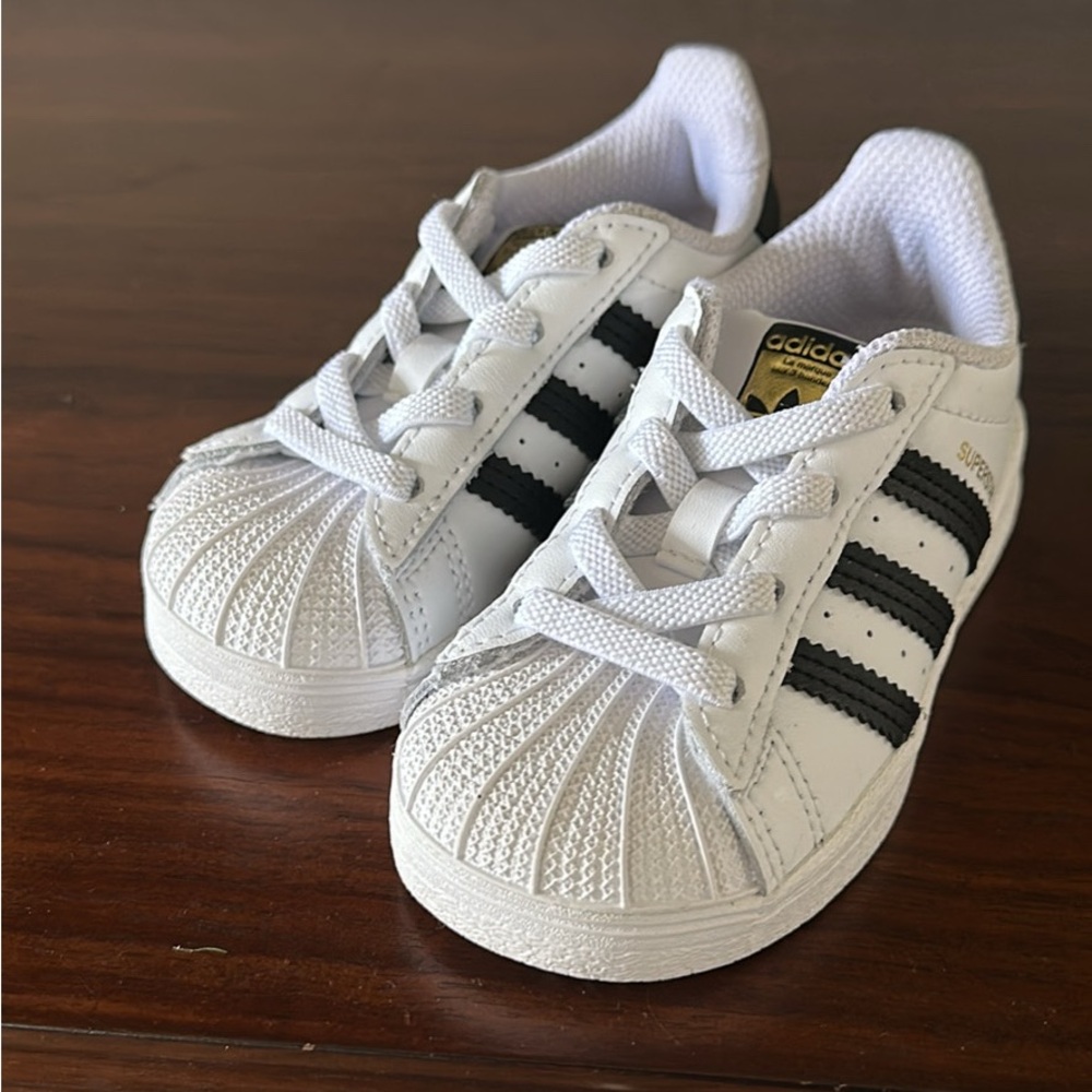 Adidas Toddler Superstar White and Black Sneakers